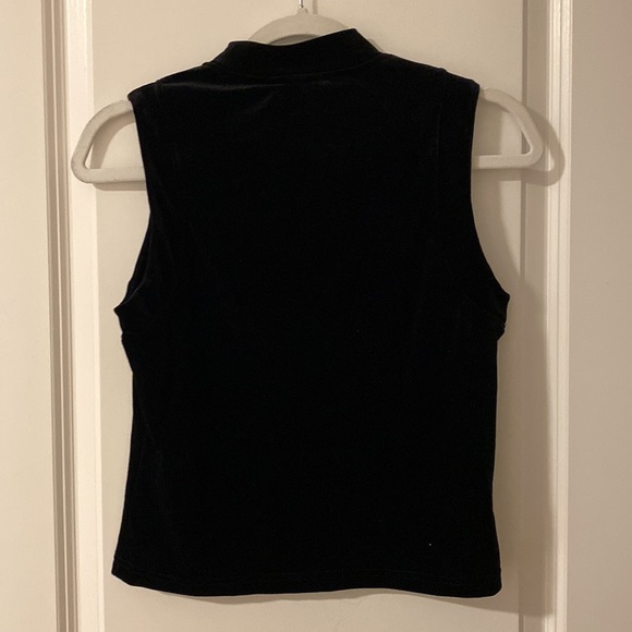 Vero Moda black velvet sleeveless mock neck top - Picture 3 of 5